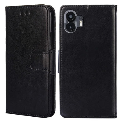 For Nothing Phone (2) Case Anti-scratch Textured PU Leather Wallet Stand Phone Cover