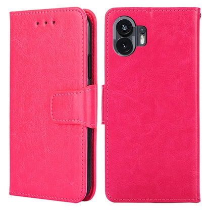 For Nothing Phone (2) Case Anti-scratch Textured PU Leather Wallet Stand Phone Cover