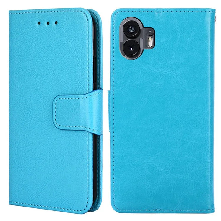 For Nothing Phone (2) Case Anti-scratch Textured PU Leather Wallet Stand Phone Cover