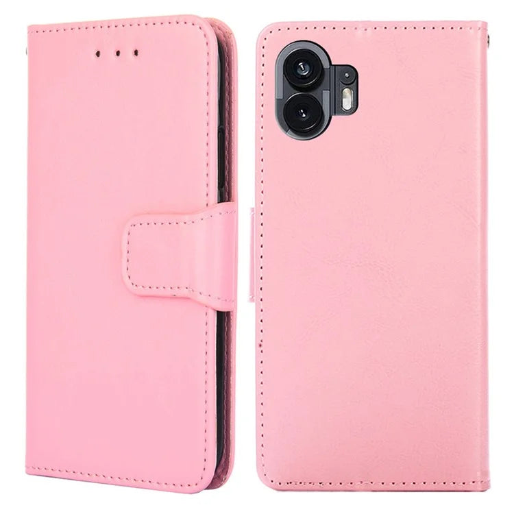 For Nothing Phone (2) Case Anti-scratch Textured PU Leather Wallet Stand Phone Cover