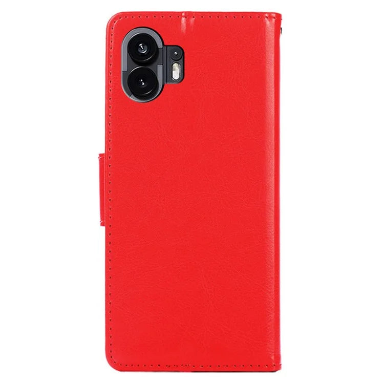 For Nothing Phone (2) Case Anti-scratch Textured PU Leather Wallet Stand Phone Cover