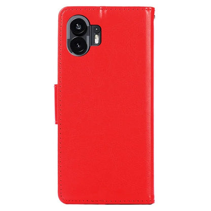 For Nothing Phone (2) Case Anti-scratch Textured PU Leather Wallet Stand Phone Cover