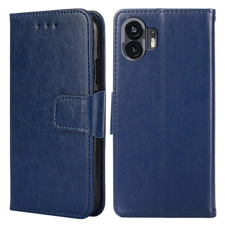 For Nothing Phone (2) Case Anti-scratch Textured PU Leather Wallet Stand Phone Cover