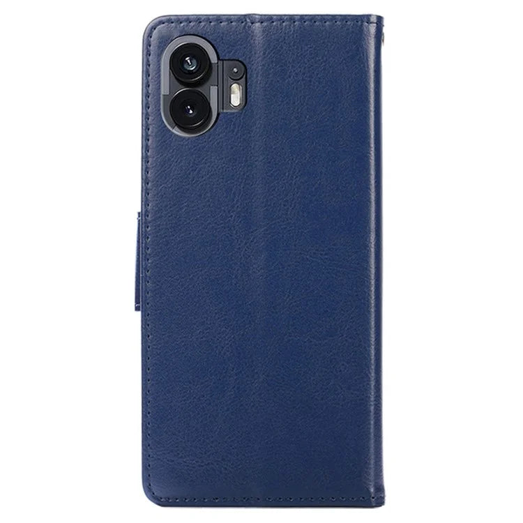 For Nothing Phone (2) Case Anti-scratch Textured PU Leather Wallet Stand Phone Cover