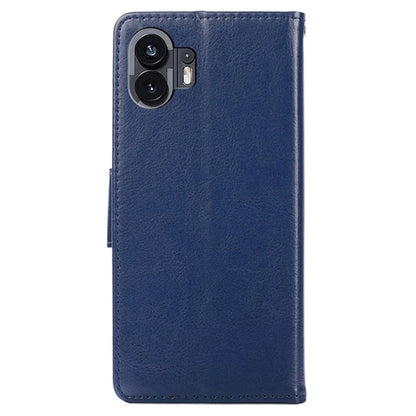 For Nothing Phone (2) Case Anti-scratch Textured PU Leather Wallet Stand Phone Cover