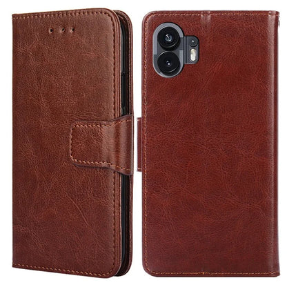 For Nothing Phone (2) Case Anti-scratch Textured PU Leather Wallet Stand Phone Cover