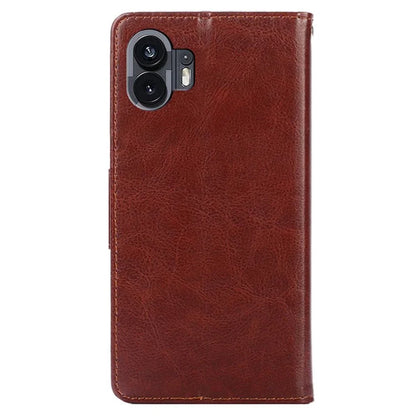 For Nothing Phone (2) Case Anti-scratch Textured PU Leather Wallet Stand Phone Cover