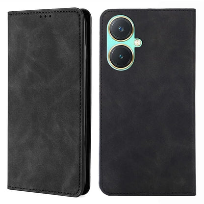 For vivo Y27 4G Case PU Leather+TPU Skin-touch Flip Stand Phone Cover with Card Slots