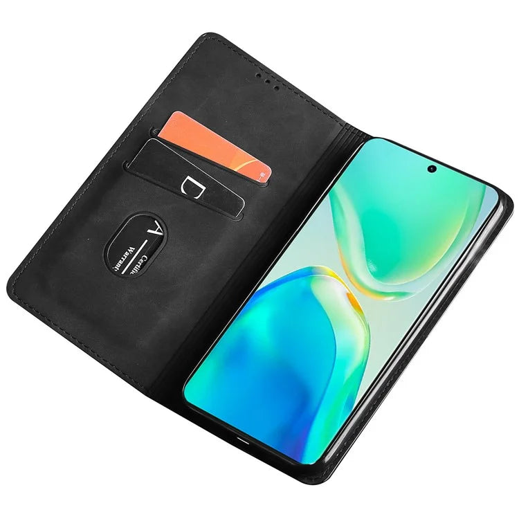 For vivo Y27 4G Case PU Leather+TPU Skin-touch Flip Stand Phone Cover with Card Slots