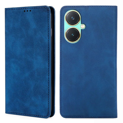 For vivo Y27 4G Case PU Leather+TPU Skin-touch Flip Stand Phone Cover with Card Slots