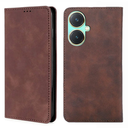 For vivo Y27 4G Case PU Leather+TPU Skin-touch Flip Stand Phone Cover with Card Slots
