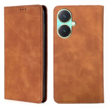 For vivo Y27 4G Case PU Leather+TPU Skin-touch Flip Stand Phone Cover with Card Slots