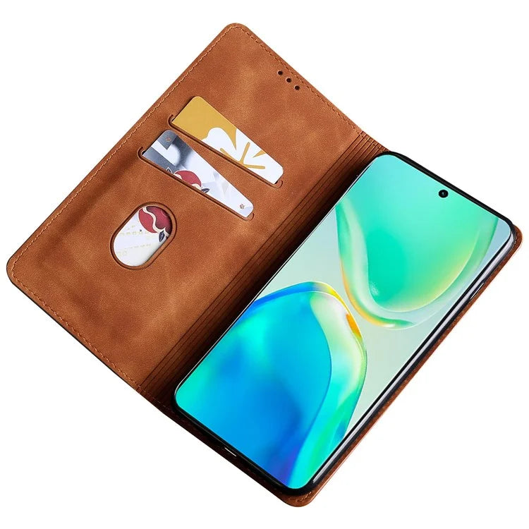 For vivo Y27 4G Case PU Leather+TPU Skin-touch Flip Stand Phone Cover with Card Slots