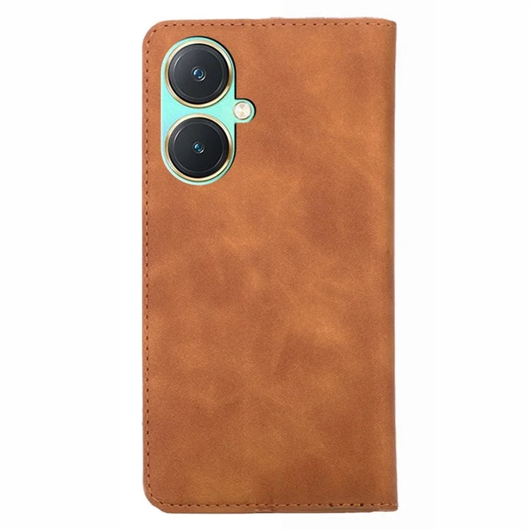 For vivo Y27 4G Case PU Leather+TPU Skin-touch Flip Stand Phone Cover with Card Slots