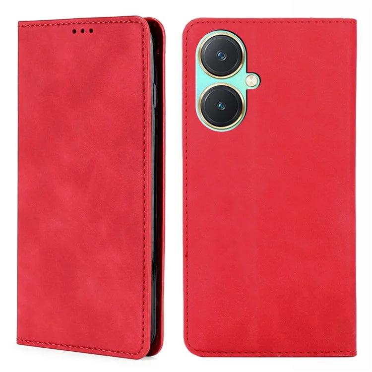 For vivo Y27 4G Case PU Leather+TPU Skin-touch Flip Stand Phone Cover with Card Slots