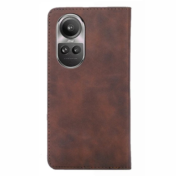 For Oppo Reno10 5G (Global) / Reno10 Pro 5G (Global) Case PU Leather+TPU Card Slots Stand Skin-touch Mobile Phone Cover