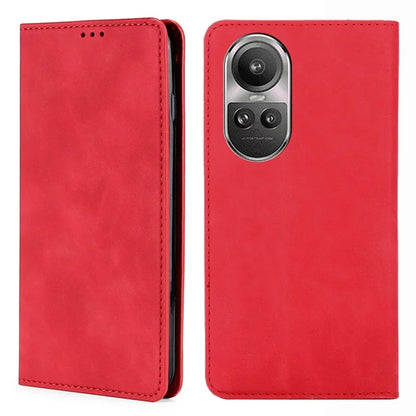 For Oppo Reno10 5G (Global) / Reno10 Pro 5G (Global) Case PU Leather+TPU Card Slots Stand Skin-touch Mobile Phone Cover