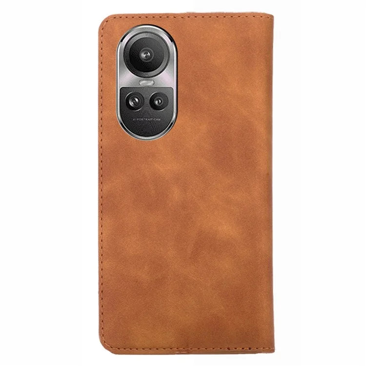 For Oppo Reno10 5G (Global) / Reno10 Pro 5G (Global) Case PU Leather+TPU Card Slots Stand Skin-touch Mobile Phone Cover