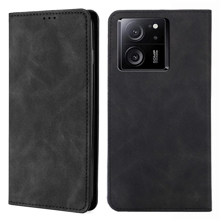 For Xiaomi Redmi K60 Ultra / 13T / 13T Pro Case Magnetic Auto-absorbed Skin-touch Flip Stand PU Leather Cell Phone Cover with Card Slots
