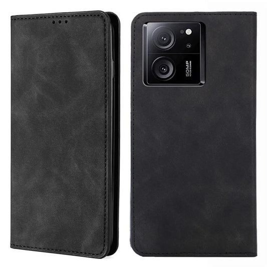 For Xiaomi Redmi K60 Ultra / 13T / 13T Pro Case Magnetic Auto-absorbed Skin-touch Flip Stand PU Leather Cell Phone Cover with Card Slots