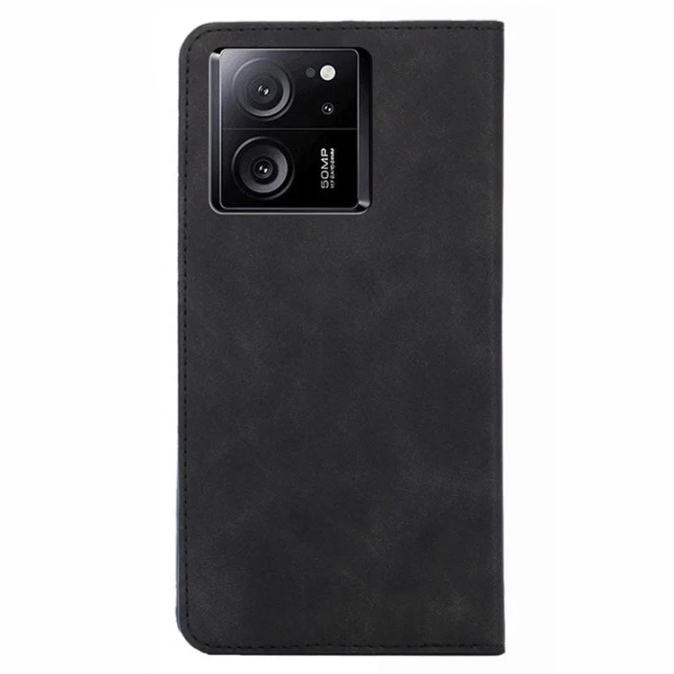 For Xiaomi Redmi K60 Ultra / 13T / 13T Pro Case Magnetic Auto-absorbed Skin-touch Flip Stand PU Leather Cell Phone Cover with Card Slots