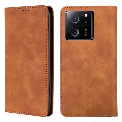 For Xiaomi Redmi K60 Ultra / 13T / 13T Pro Case Magnetic Auto-absorbed Skin-touch Flip Stand PU Leather Cell Phone Cover with Card Slots