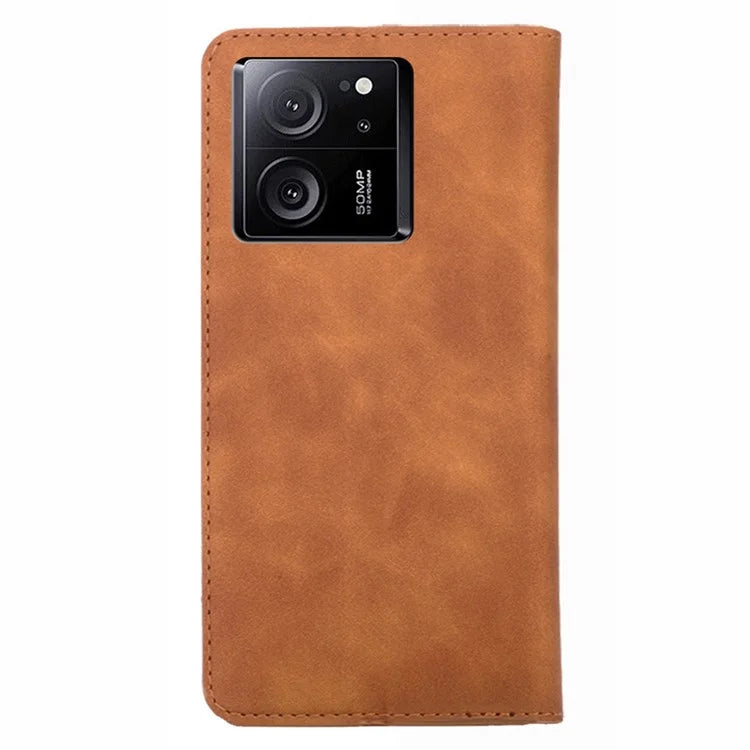 For Xiaomi Redmi K60 Ultra / 13T / 13T Pro Case Magnetic Auto-absorbed Skin-touch Flip Stand PU Leather Cell Phone Cover with Card Slots