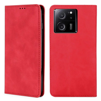 For Xiaomi Redmi K60 Ultra / 13T / 13T Pro Case Magnetic Auto-absorbed Skin-touch Flip Stand PU Leather Cell Phone Cover with Card Slots