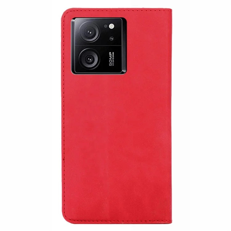 For Xiaomi Redmi K60 Ultra / 13T / 13T Pro Case Magnetic Auto-absorbed Skin-touch Flip Stand PU Leather Cell Phone Cover with Card Slots