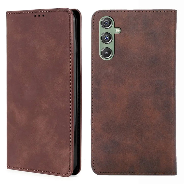 For Samsung Galaxy M34 5G / F34 5G Case PU Leather Soft Skin-touch Flip Stand Cover with Card Slots