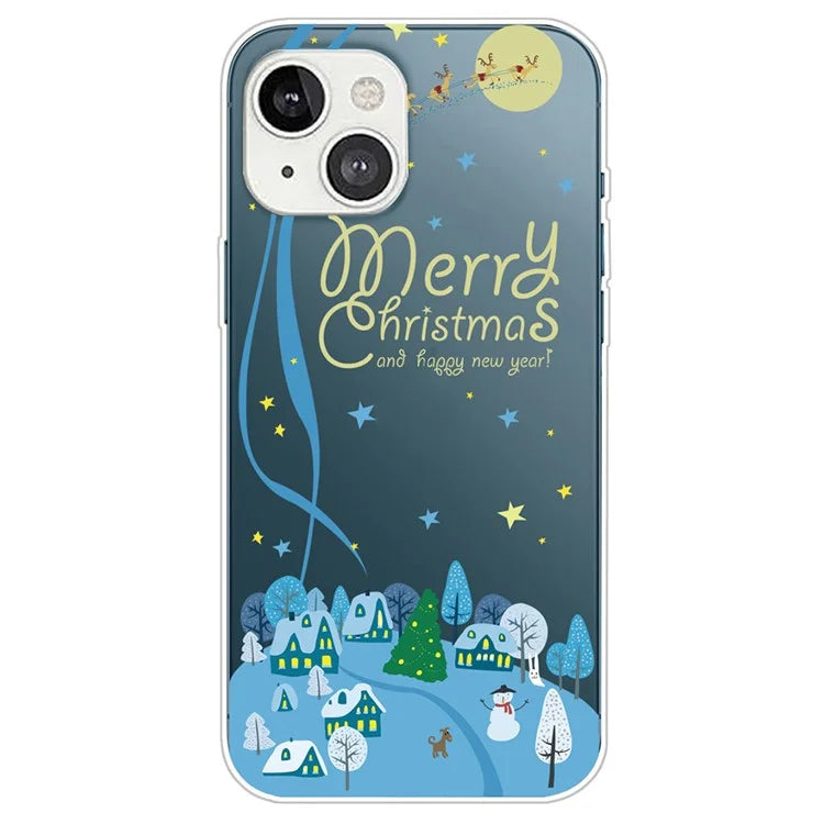For iPhone 15 Plus Case Christmas Pattern Printing Soft TPU Phone Cover