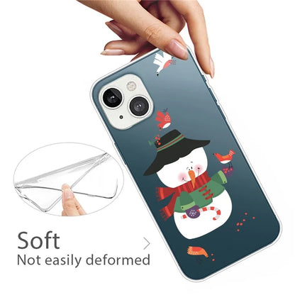For iPhone 15 Plus Case Christmas Pattern Printing Soft TPU Phone Cover