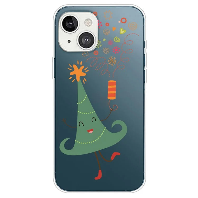 For iPhone 15 Plus Case Christmas Pattern Printing Soft TPU Phone Cover