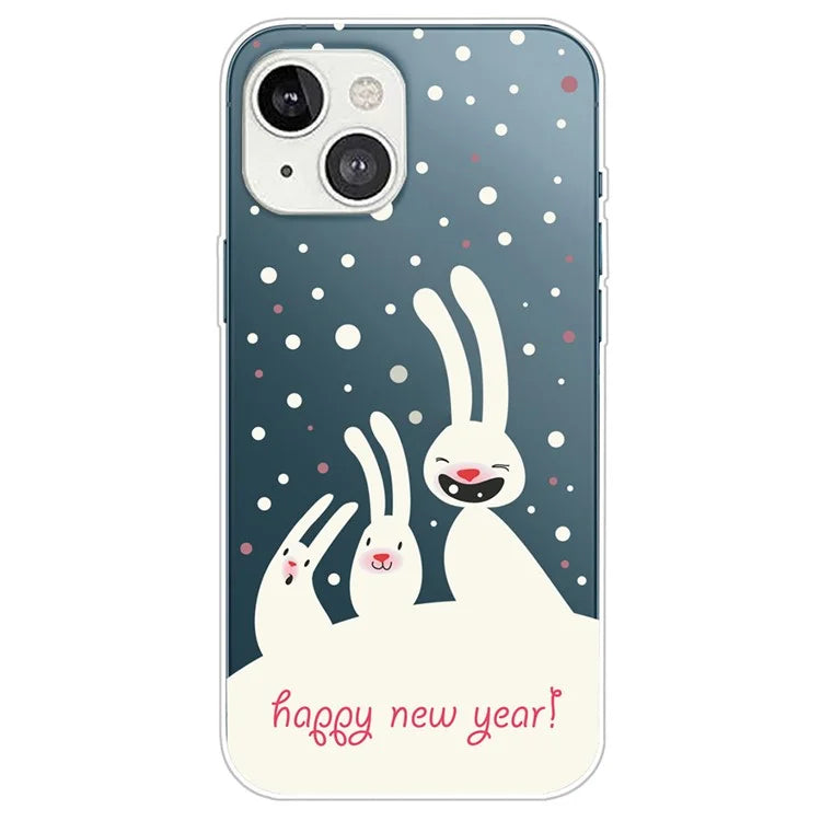 For iPhone 15 Plus Case Christmas Pattern Printing Soft TPU Phone Cover