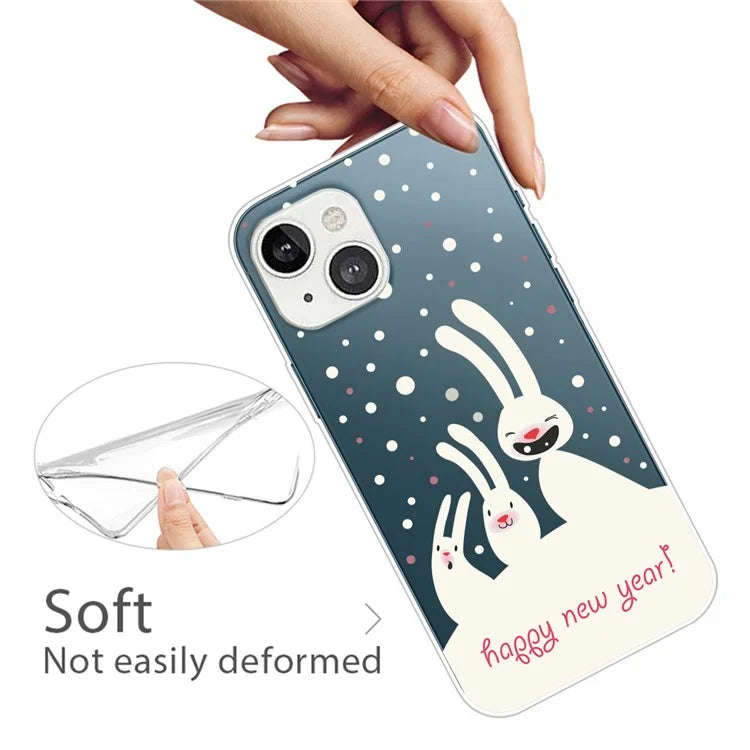 For iPhone 15 Plus Case Christmas Pattern Printing Soft TPU Phone Cover