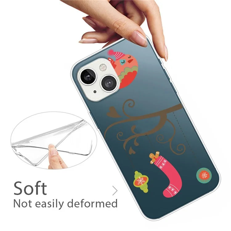 For iPhone 15 Plus Case Christmas Pattern Printing Soft TPU Phone Cover