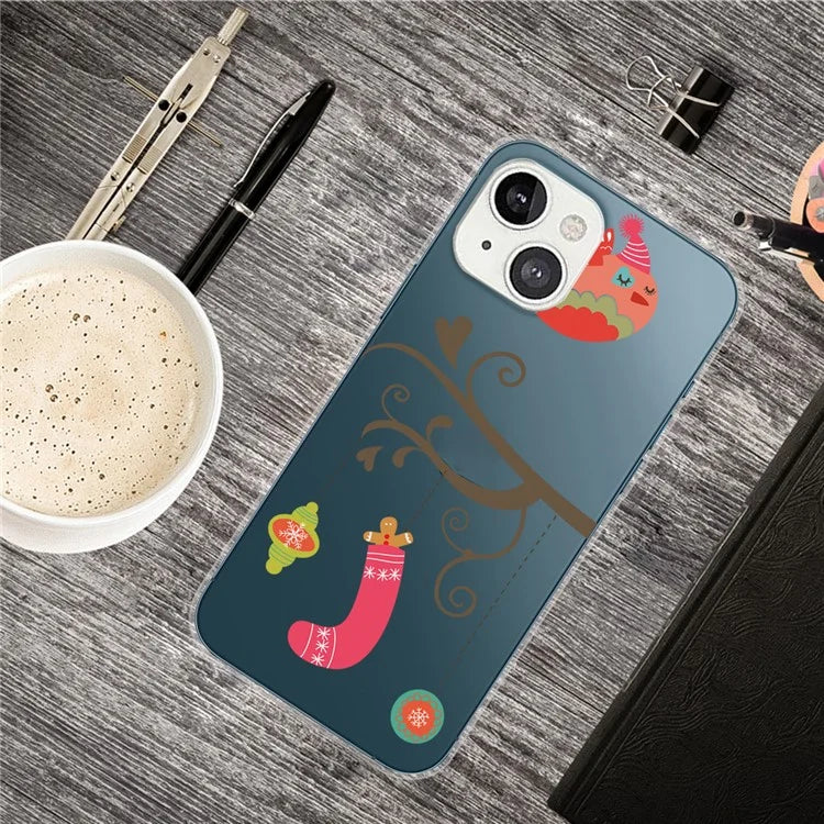 For iPhone 15 Plus Case Christmas Pattern Printing Soft TPU Phone Cover