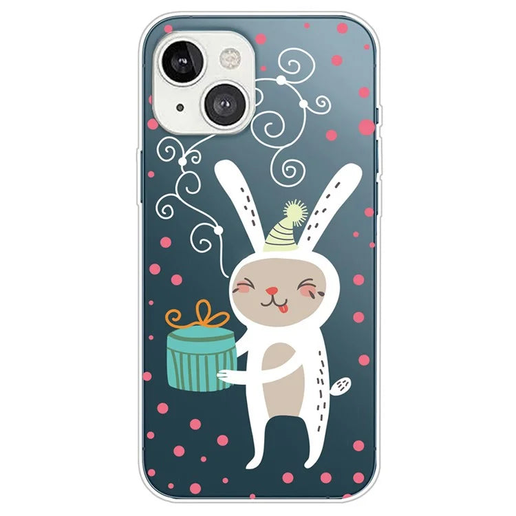 For iPhone 15 Plus Case Christmas Pattern Printing Soft TPU Phone Cover