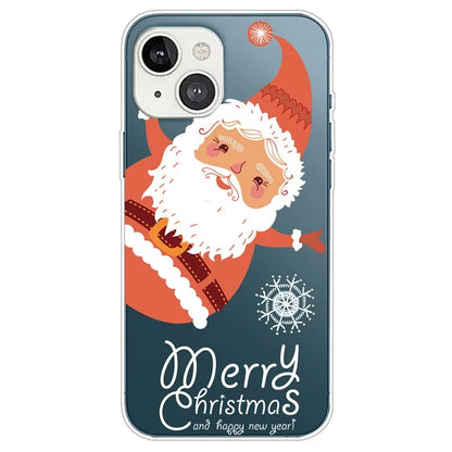 For iPhone 15 Plus Case Christmas Pattern Printing Soft TPU Phone Cover