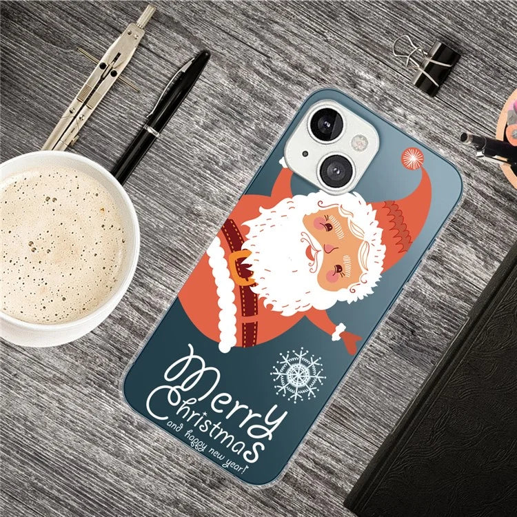 For iPhone 15 Plus Case Christmas Pattern Printing Soft TPU Phone Cover
