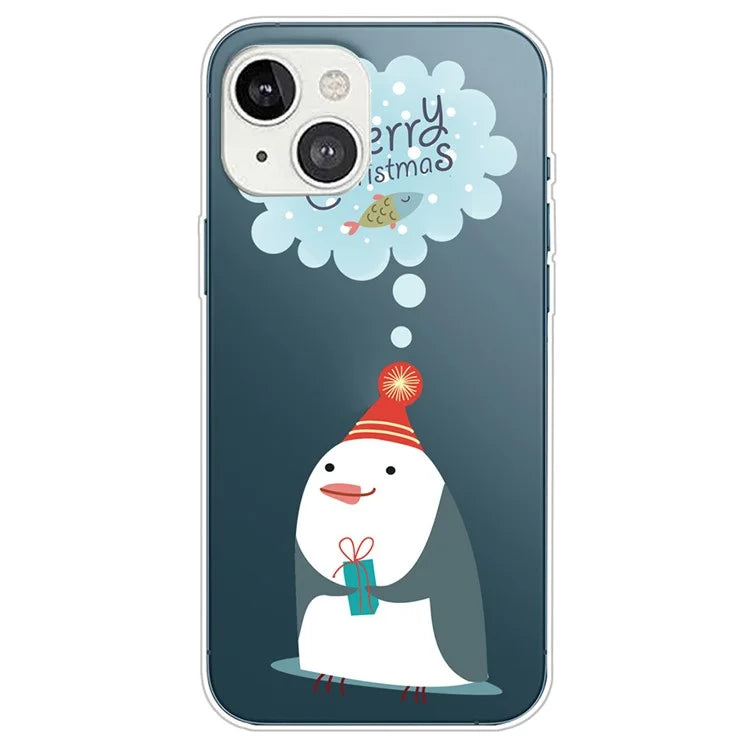 For iPhone 15 Plus Case Christmas Pattern Printing Soft TPU Phone Cover