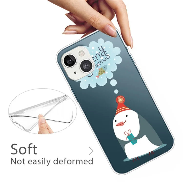For iPhone 15 Plus Case Christmas Pattern Printing Soft TPU Phone Cover