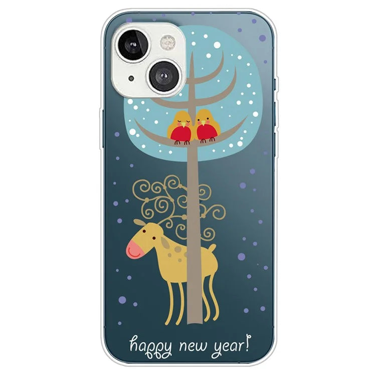 For iPhone 15 Plus Case Christmas Pattern Printing Soft TPU Phone Cover Under Tree