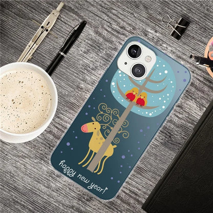 For iPhone 15 Plus Case Christmas Pattern Printing Soft TPU Phone Cover Under Tree