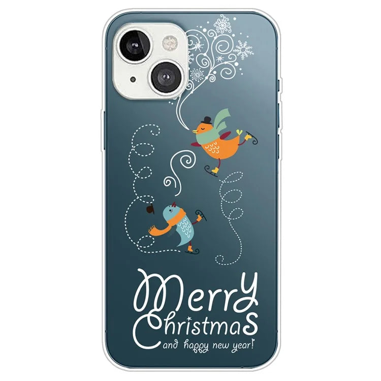 For iPhone 15 Plus Case Christmas Pattern Printing Soft TPU Phone Cover