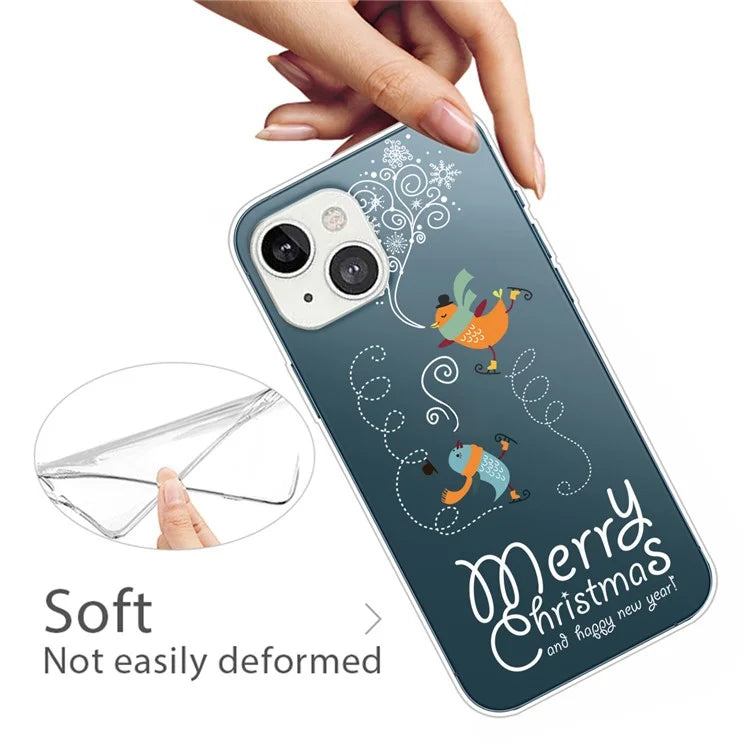 For iPhone 15 Plus Case Christmas Pattern Printing Soft TPU Phone Cover