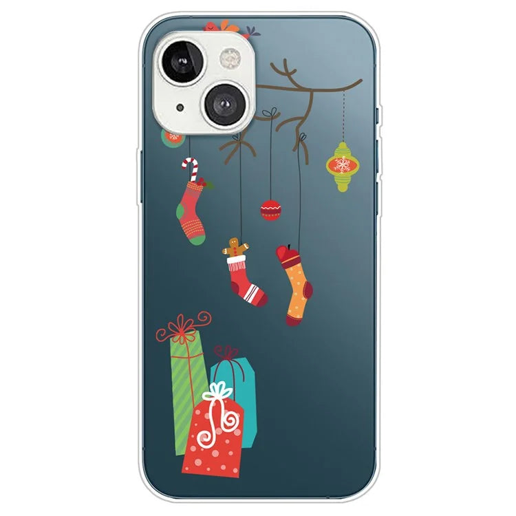 For iPhone 15 Plus Case Christmas Pattern Printing Soft TPU Phone Cover