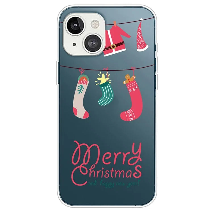 For iPhone 15 Plus Case Christmas Pattern Printing Soft TPU Phone Cover