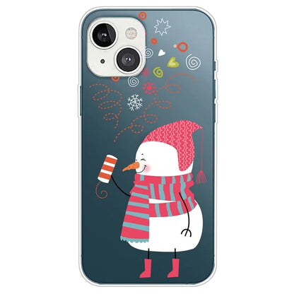 For iPhone 15 Plus Case Christmas Pattern Printing Soft TPU Phone Cover and Fireworks