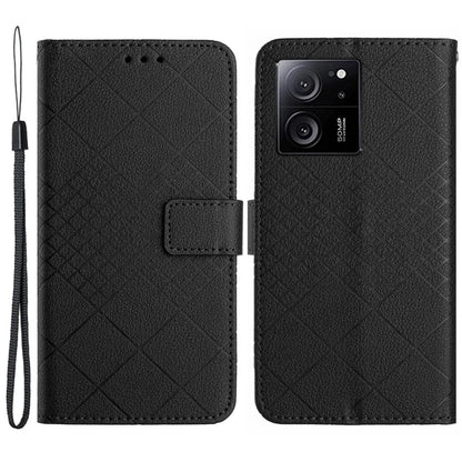 HT06 For Xiaomi 13T / 13T Pro / Redmi K60 Ultra Case PU Leather Rhombus Pattern Stand Smart Phone Cover